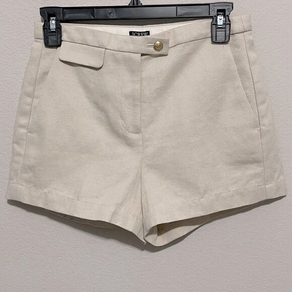 J Crew 3" Suit Short in Textured Linen Blend Size 00 NWT in Light Khaki - Picture 6 of 10